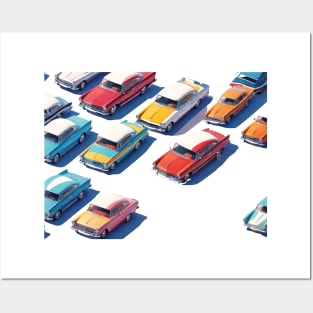 Professional Photography: Vibrant Vector Art of a Retro Car in Flat Design (327) Posters and Art